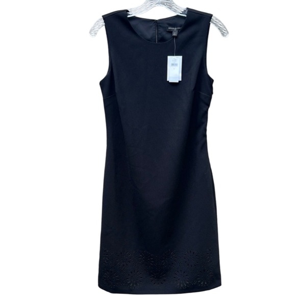 NWT Banana Republic Factory Sleeveless Laser Cut Floral Career Dress Black - Picture 2 of 15
